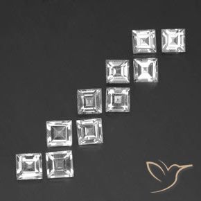 Gemme di Topazio Bianco naturale da 7.70 ct, Quadrato, VVS-VS