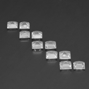 Topazio naturale bianco da 7,41 ct, quadrato, VVS-VS