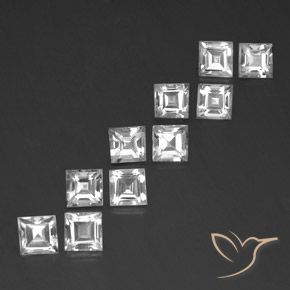 Gemme di Topazio Bianco naturale da 8.30 ct, Quadrato, VS