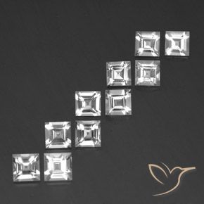 Gemme di Topazio Bianco naturale da 7.73 ct, Quadrato, VVS