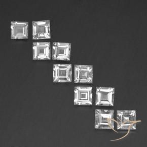 Gemme di Topazio Bianco naturale da 7.74 ct, Quadrato, VVS-VS