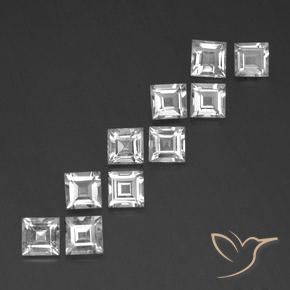Gemme di Topazio Bianco naturale da 7.74 ct, Quadrato, VVS-VS