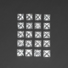 Topazio naturale bianco da 4,91 ct, quadrato, VS-SI