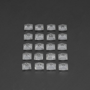 Topazio naturale bianco da 4,91 ct, quadrato, VS-SI