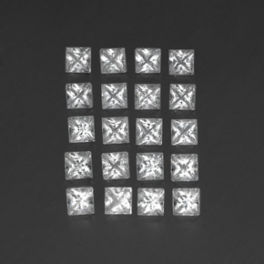 Topazio naturale bianco da 5,02 ct, quadrato, VS-SI