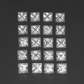Topazio naturale bianco da 5,02 ct, quadrato, VS-SI