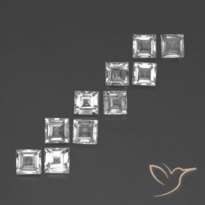 Gemme di Topazio Bianco naturale da 8.30 ct, Quadrato, VVS-VS