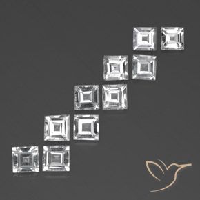 Gemme di Topazio Bianco naturale da 7.83 ct, Quadrato, VVS-VS