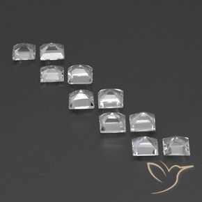 Gemme di Topazio Bianco trasparente naturale da 7.62 ct, Quadrato, VVS-VS