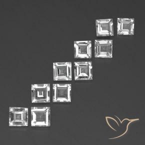 Gemme di Topazio Bianco trasparente naturale da 7.45 ct, Quadrato, VVS-VS
