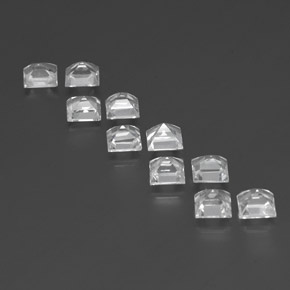 Topazio naturale bianco da 7,92 ct, quadrato, VVS-VS