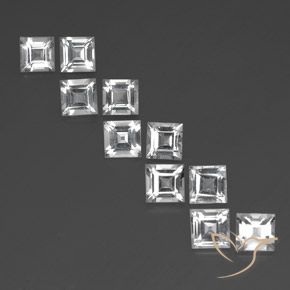 8.49ctw Naturale Bianco Topazio, Quadrato, VVS-VS