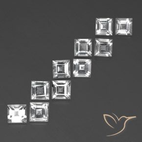 Gemme di Topazio Bianco naturale da 8.49 ct, Quadrato, VVS-VS