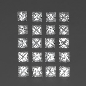 Topazio naturale bianco da  ct, quadrato, VS-SI