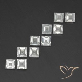 Gemme di Topazio Bianco caldo naturale da 4.58 ct, Quadrato, VVS-VS