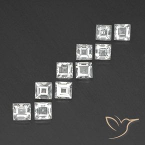 Gemme di Topazio Bianco naturale da 4.37 ct, Quadrato, VVS-VS