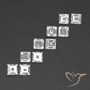 Gemme di Topazio Bianco naturale da 3.74 ct, Quadrato, VVS-VS