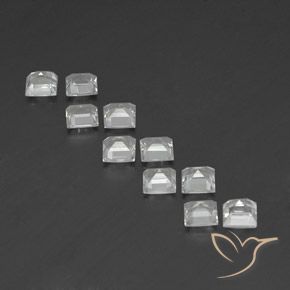 Gemme di Topazio Bianco caldo naturale da 3.88 ct, Quadrato, VVS-VS