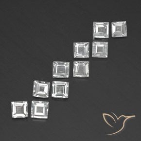 Gemme di Topazio Bianco caldo naturale da 3.84 ct, Quadrato, VVS-VS