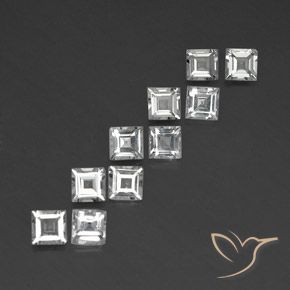 Gemme di Topazio Bianco caldo naturale da 4.17 ct, Quadrato, VVS-VS