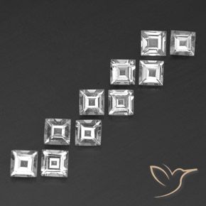 Gemme di Topazio Bianco naturale da 4.02 ct, Quadrato, VS