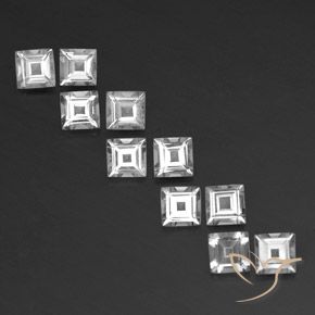 3.81ctw Naturale Bianco Topazio, Quadrato, VVS-VS