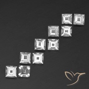 Gemme di Topazio Bianco naturale da 3.81 ct, Quadrato, VVS-VS