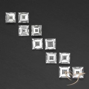 3.78ctw Naturale Bianco trasparente Topazio, Quadrato, VVS-VS