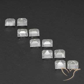 Gemme di Topazio Bianco trasparente naturale da 3.99 ct, Quadrato, VS