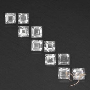 4.92ctw Naturale Bianco Topazio, Quadrato, VS