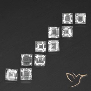 Gemme di Topazio Bianco naturale da 4.92 ct, Quadrato, VS