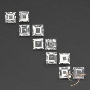 4.12ctw Naturale Bianco trasparente Topazio, Quadrato, VVS-VS