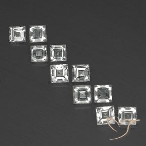 4.22ctw Naturale Bianco trasparente Topazio, Quadrato, VVS-VS