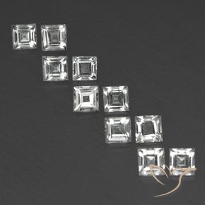 Gemme di Topazio Bianco trasparente naturale da 4.57 ct, Quadrato, VVS-VS
