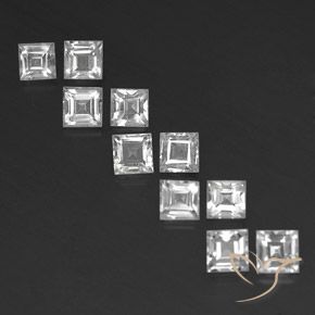 4.78ctw Naturale Bianco trasparente Topazio, Quadrato, VVS-VS