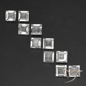 3.87ctw Naturale Bianco Topazio, Quadrato, VVS-VS