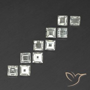 Gemme di Topazio Bianco caldo naturale da 3.88 ct, Quadrato, VVS-VS