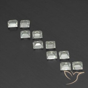 Gemme di Topazio Bianco caldo naturale da 3.88 ct, Quadrato, VVS-VS
