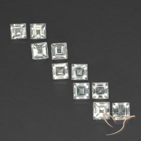 4.88ctw Naturale Bianco caldo Topazio, Quadrato, VVS-VS