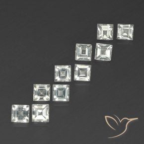 Gemme di Topazio Bianco caldo naturale da 4.88 ct, Quadrato, VVS-VS