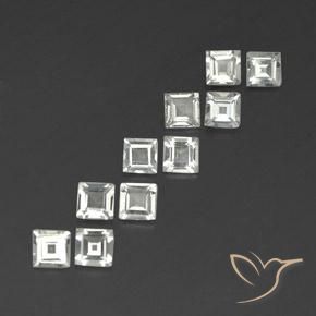 Gemme di Topazio Bianco caldo naturale da 3.62 ct, Quadrato, VVS-VS