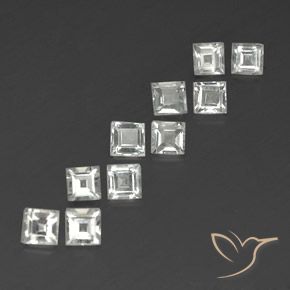 Gemme di Topazio Bianco caldo naturale da 4.51 ct, Quadrato, VVS-VS