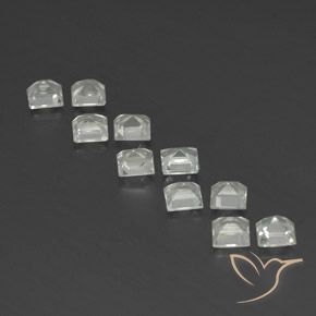 Gemme di Topazio Bianco caldo naturale da 4.51 ct, Quadrato, VVS-VS