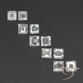 4.80ctw Naturale Bianco caldo Topazio, Quadrato, VVS-VS