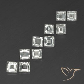 Gemme di Topazio Bianco caldo naturale da 4.80 ct, Quadrato, VVS-VS