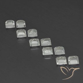 Gemme di Topazio Bianco caldo naturale da 4.80 ct, Quadrato, VVS-VS
