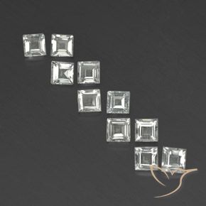 3.86ctw Naturale Bianco caldo Topazio, Quadrato, VVS-VS