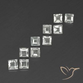 Gemme di Topazio Bianco caldo naturale da 3.86 ct, Quadrato, VVS-VS