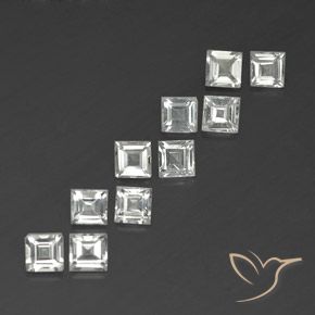 Gemme di Topazio Bianco caldo naturale da 4.28 ct, Quadrato, VVS-VS