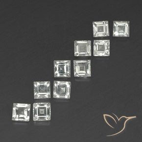 Gemme di Topazio Bianco caldo naturale da 3.91 ct, Quadrato, VVS-VS